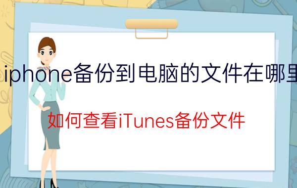 iphone备份到电脑的文件在哪里 如何查看iTunes备份文件？